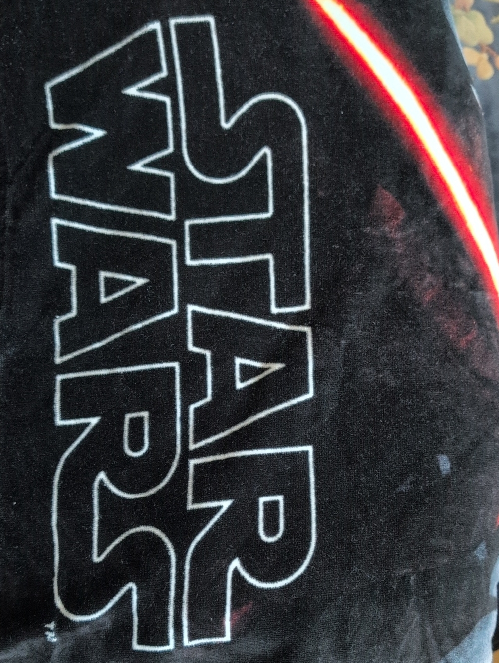 Star Wars Black Bath Towel with White Logo and Red Accent